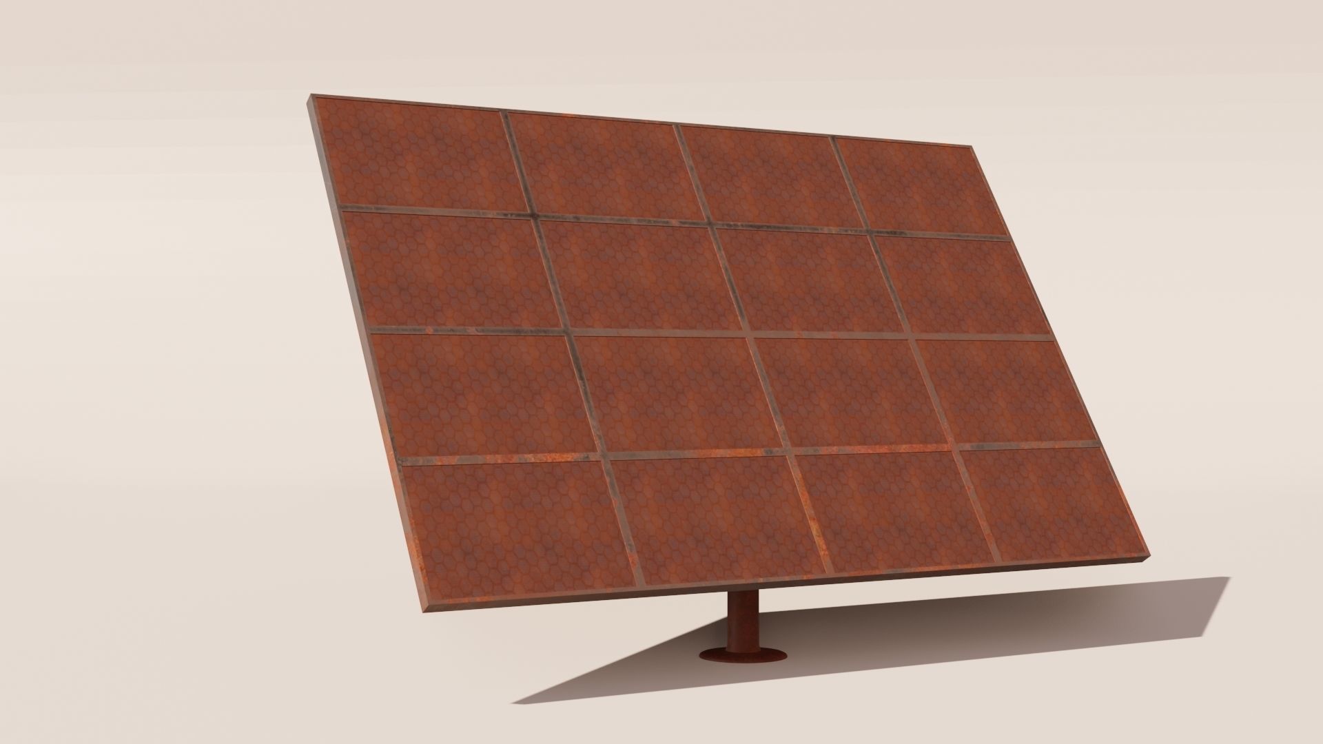 Old solar panel Low-poly 3D model_14