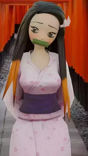 Nezuko japanese girl in kimono