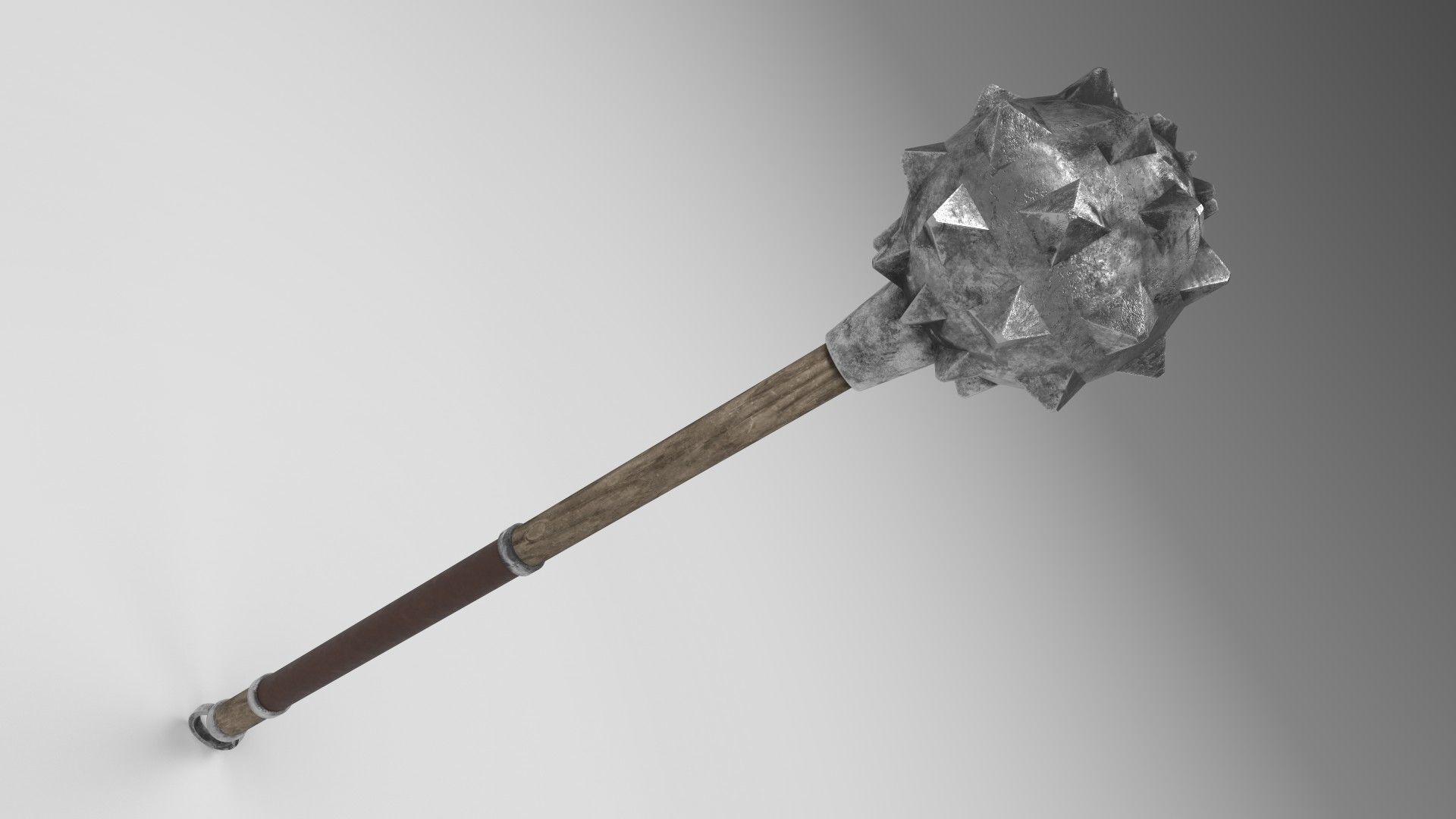 Medieval mace 2 Free low-poly 3D model_6