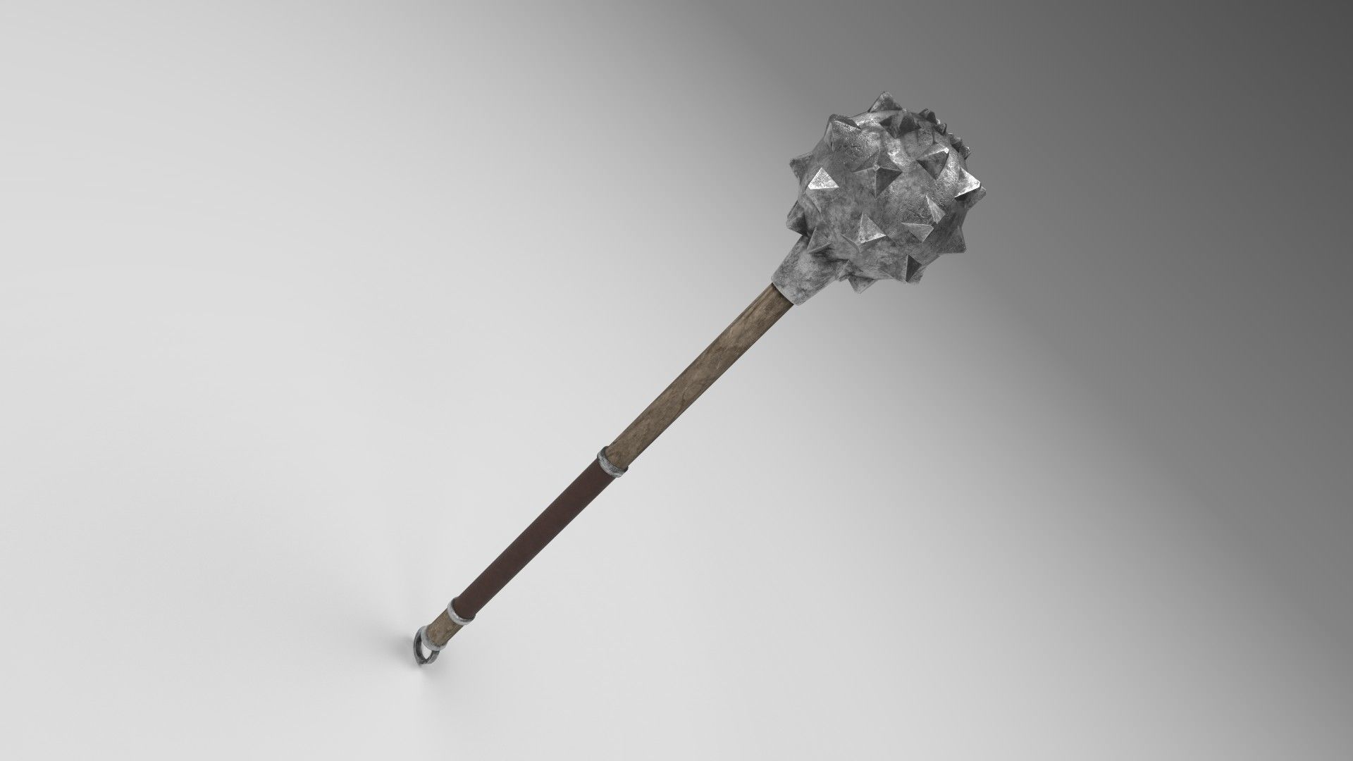 Medieval mace 2 Free low-poly 3D model_2