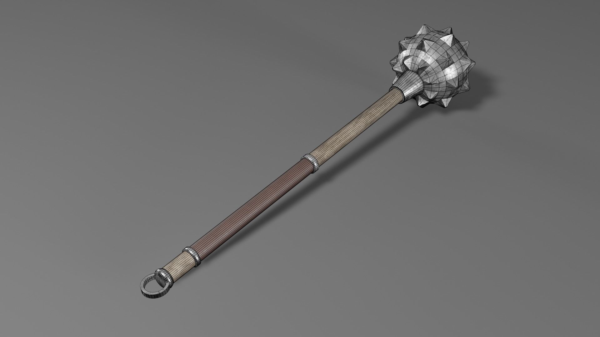 Medieval mace 2 Free low-poly 3D model_8