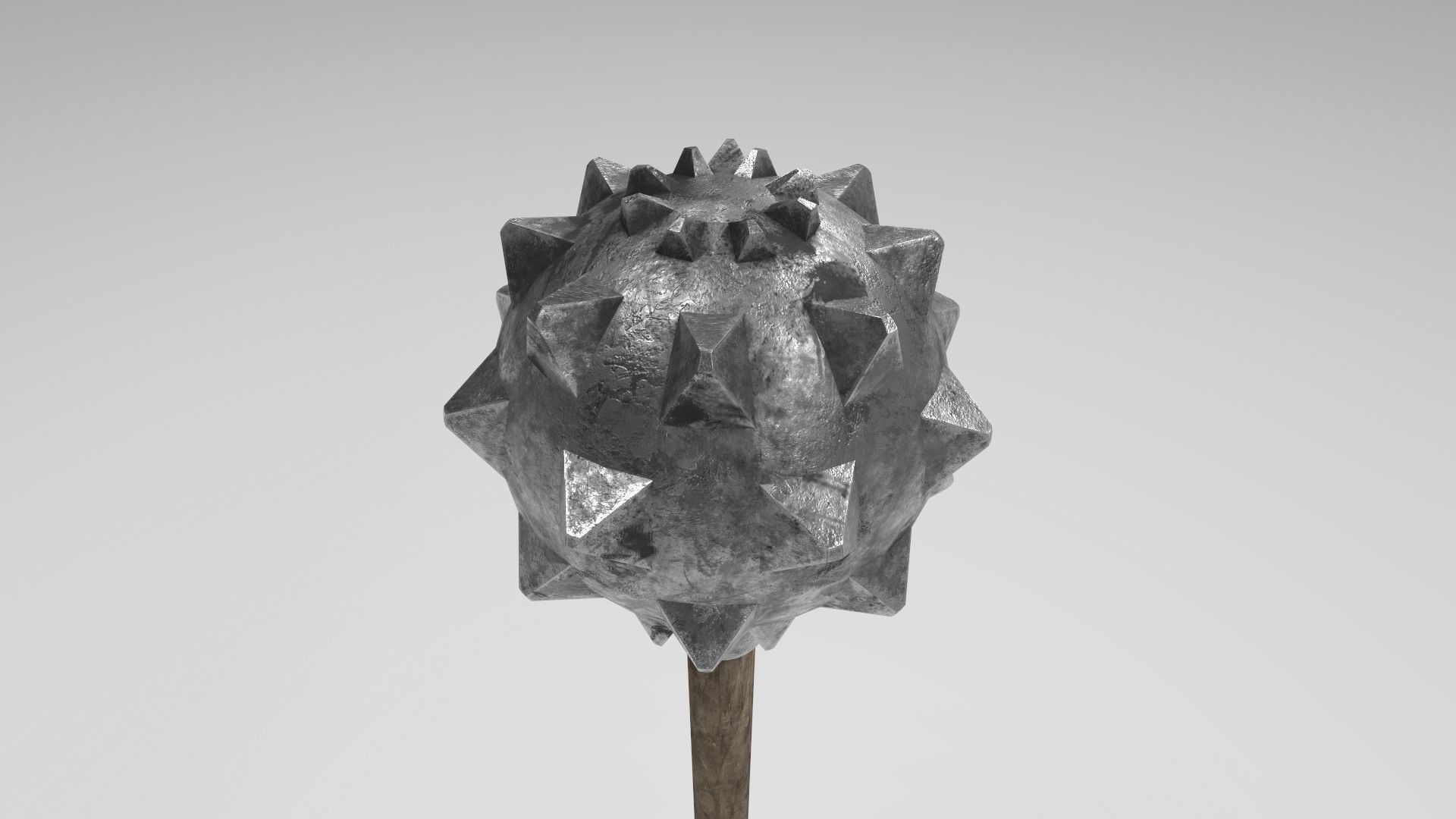 Medieval mace 2 Free low-poly 3D model_3