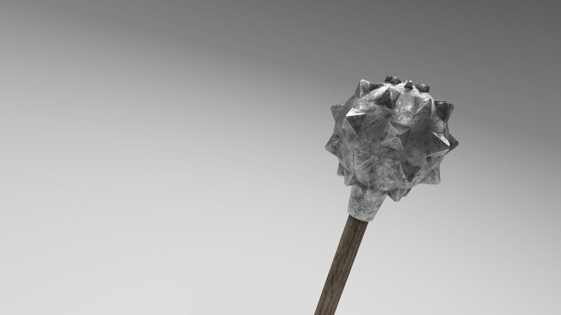 Medieval mace 2 Free low-poly 3D model_7