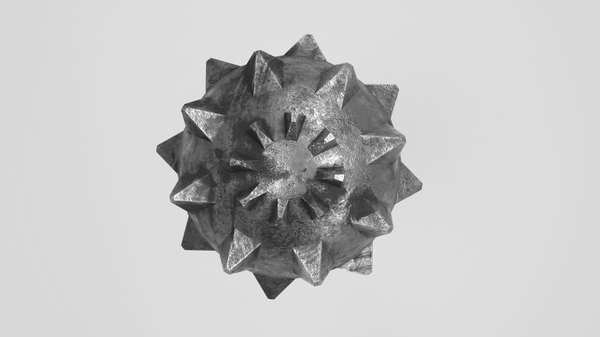 Medieval mace 2 Free low-poly 3D model_4