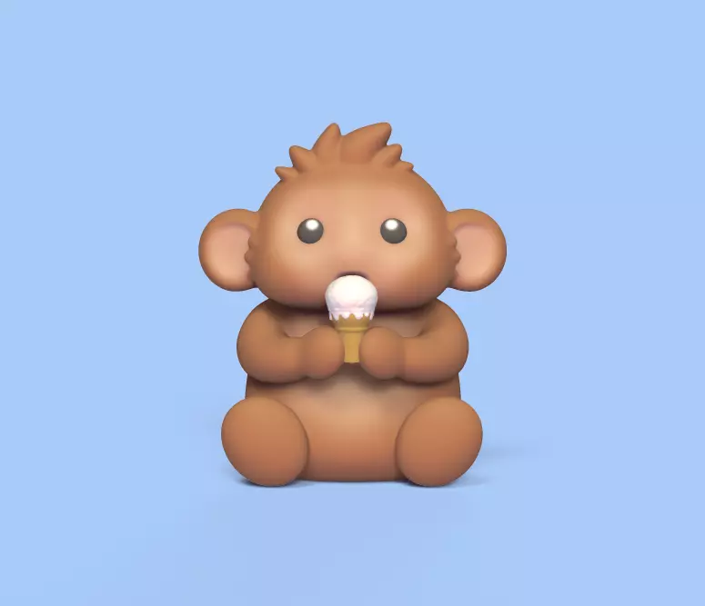 Monkey Ice Cream 3D print model_0