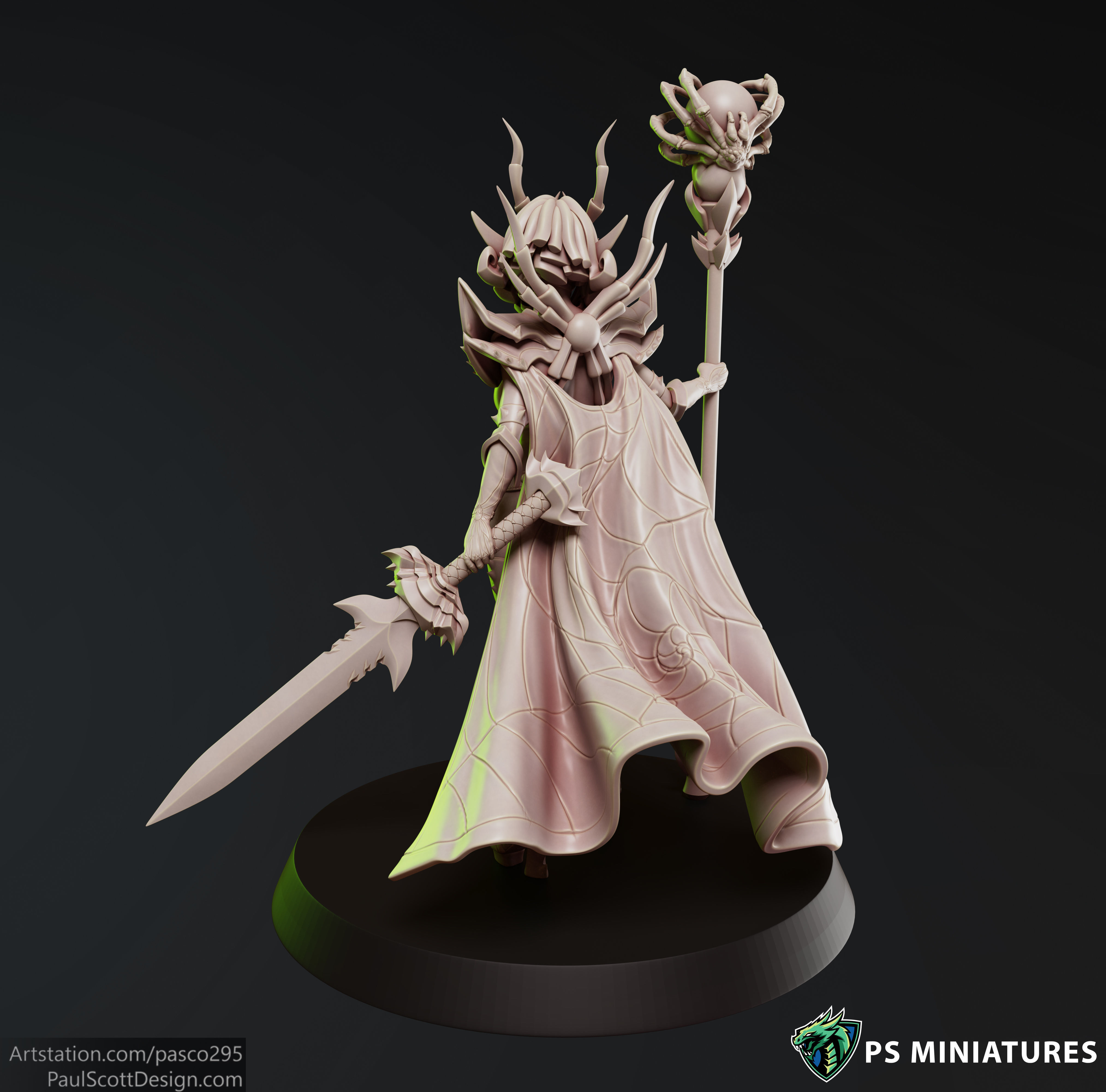 Drow Sorceress  Bundle  3D print model_22