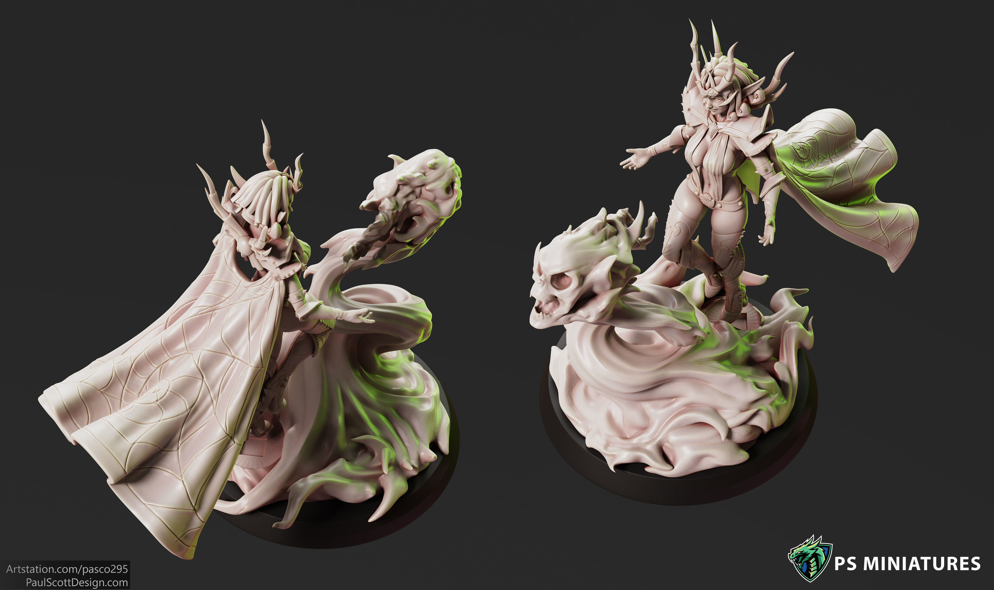 Drow Sorceress  Bundle  3D print model_11