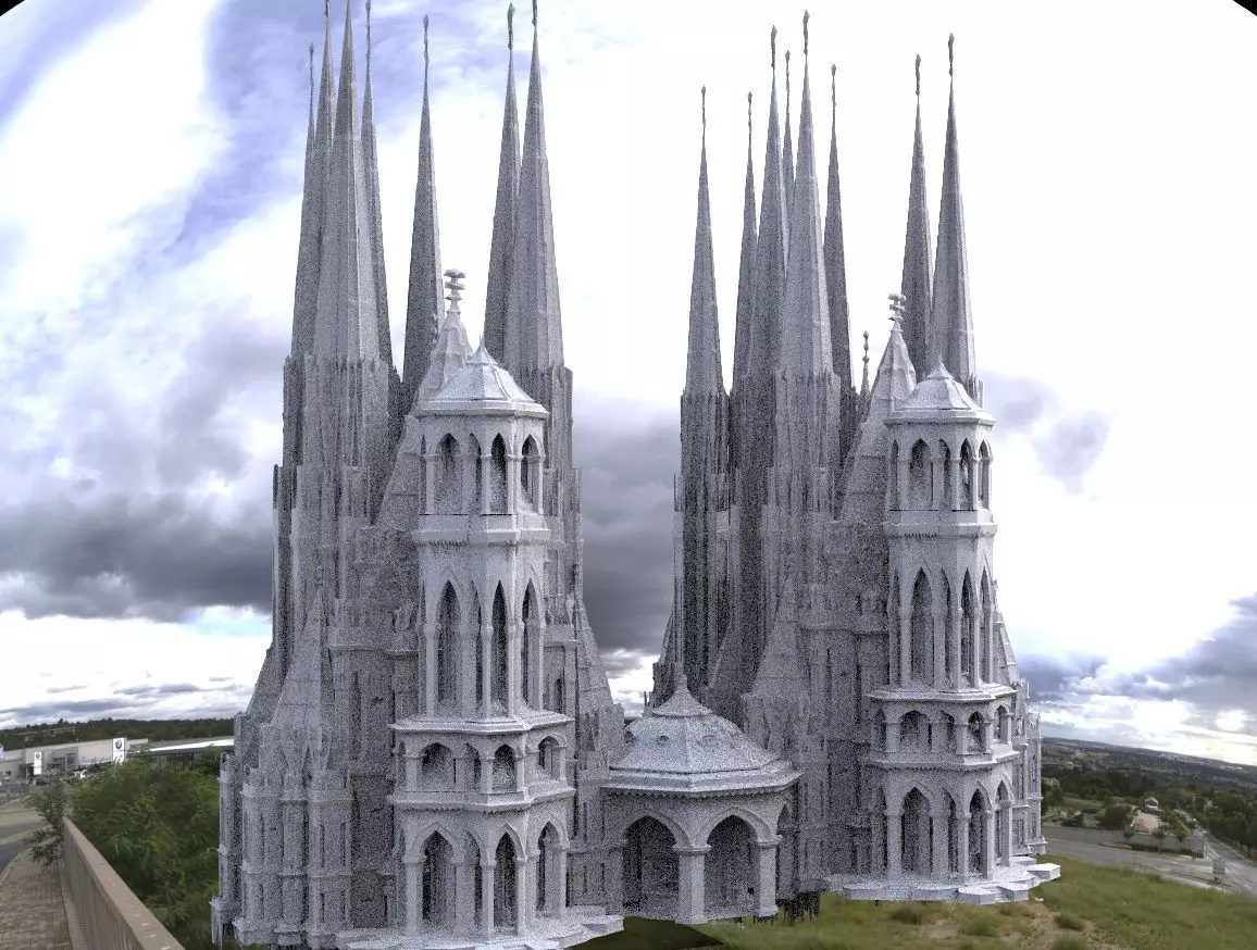 Elven city lothlorian Galadriel towers forest castle 2 3D 3D model