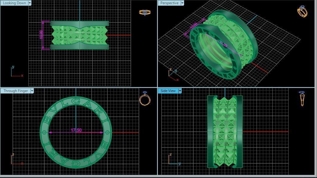 B zero rock ring 3D print model_3