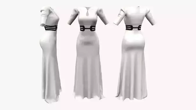 Royal Shoulder Long Dress