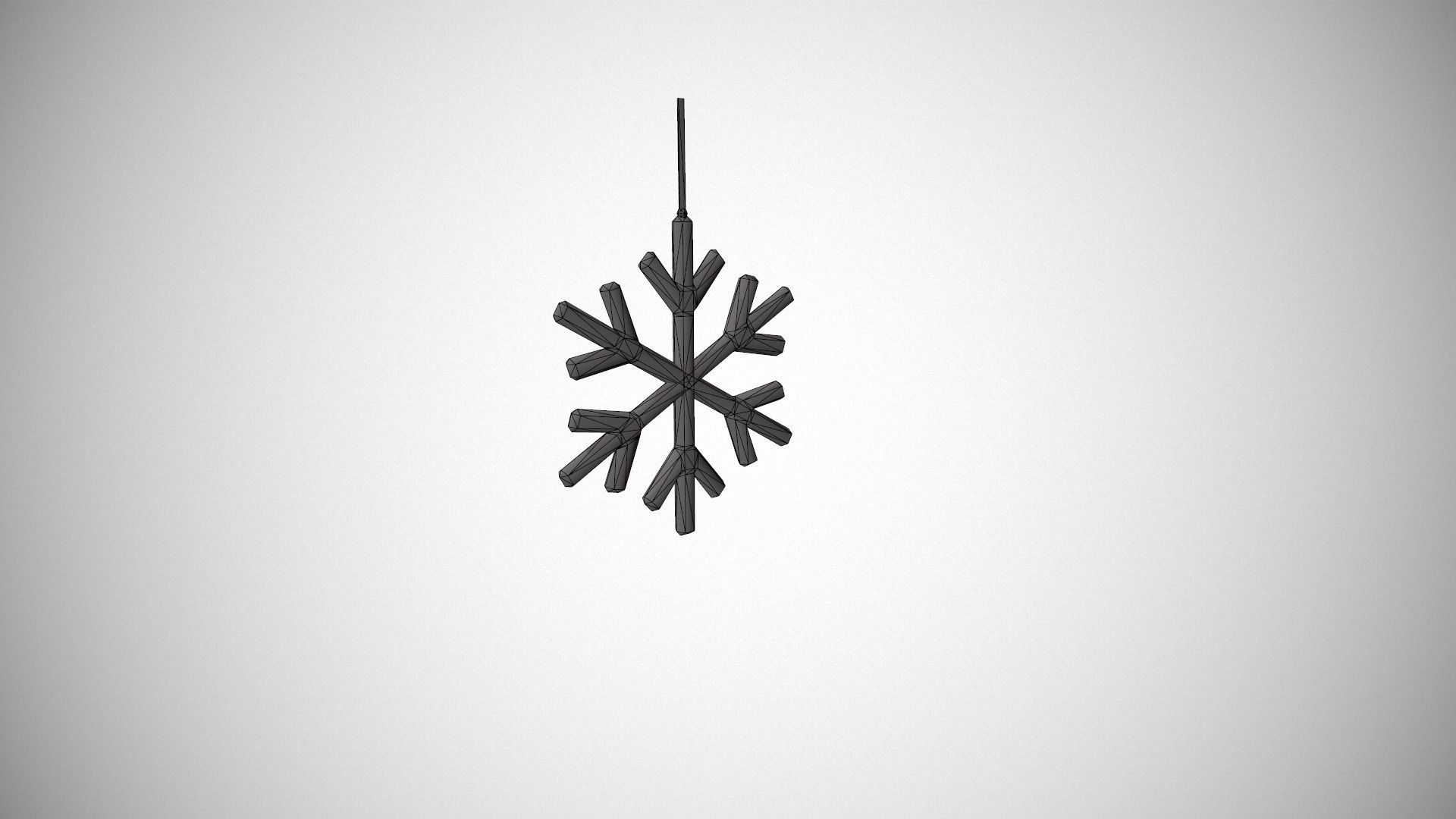 Gold Snowflake Decoration Low-poly 3D model_19