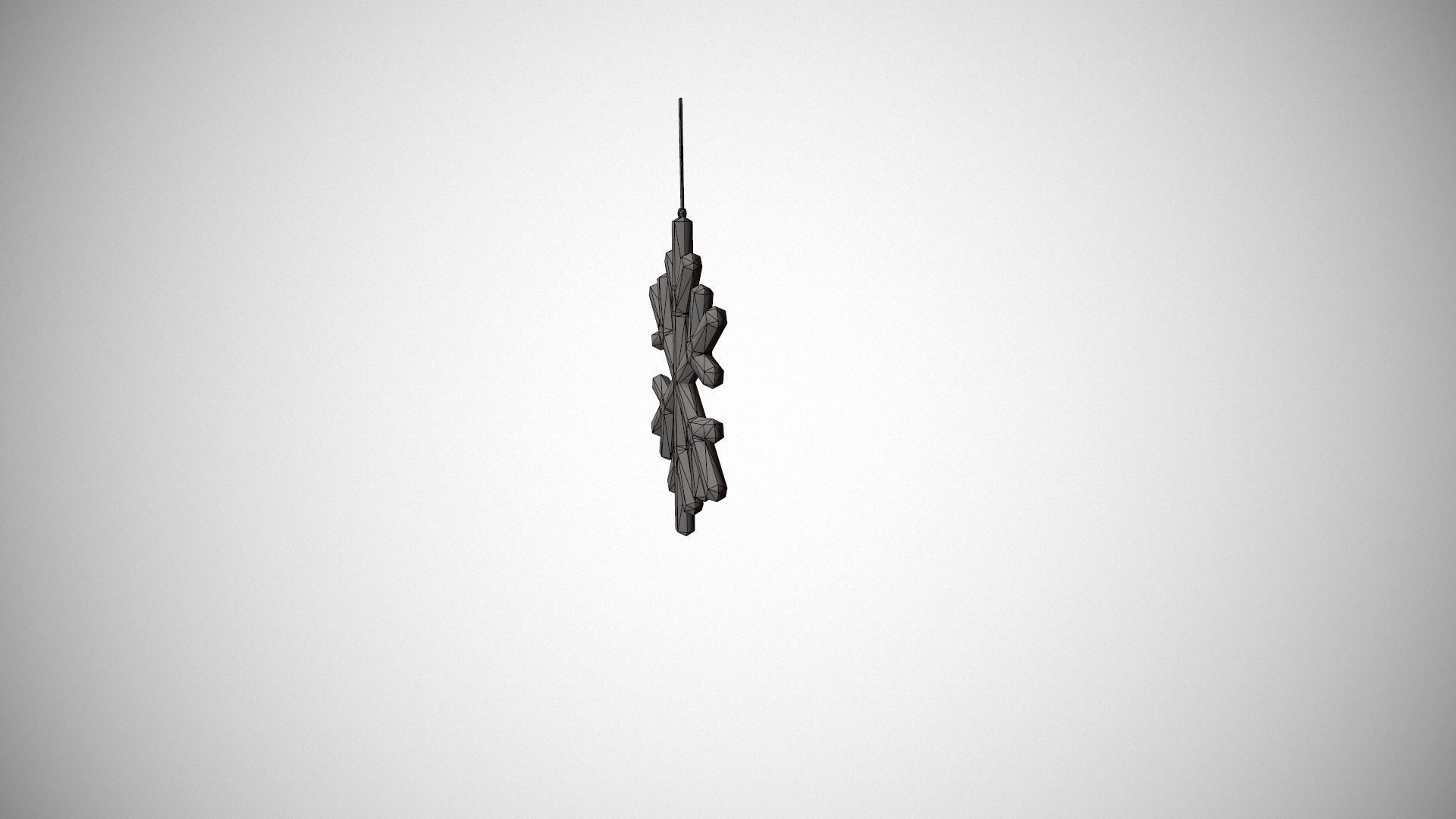 Gold Snowflake Decoration Low-poly 3D model_21