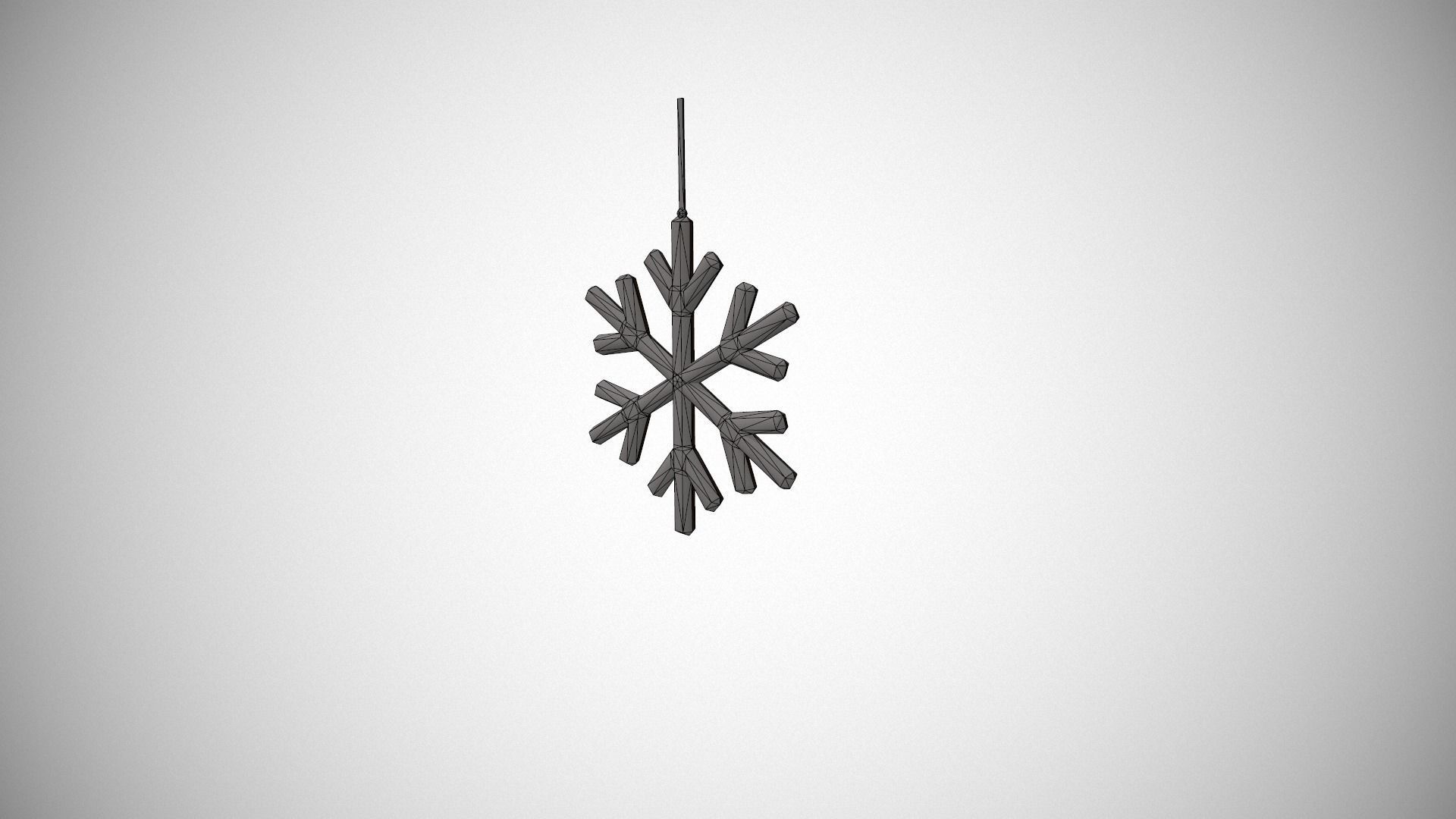 Gold Snowflake Decoration Low-poly 3D model_22