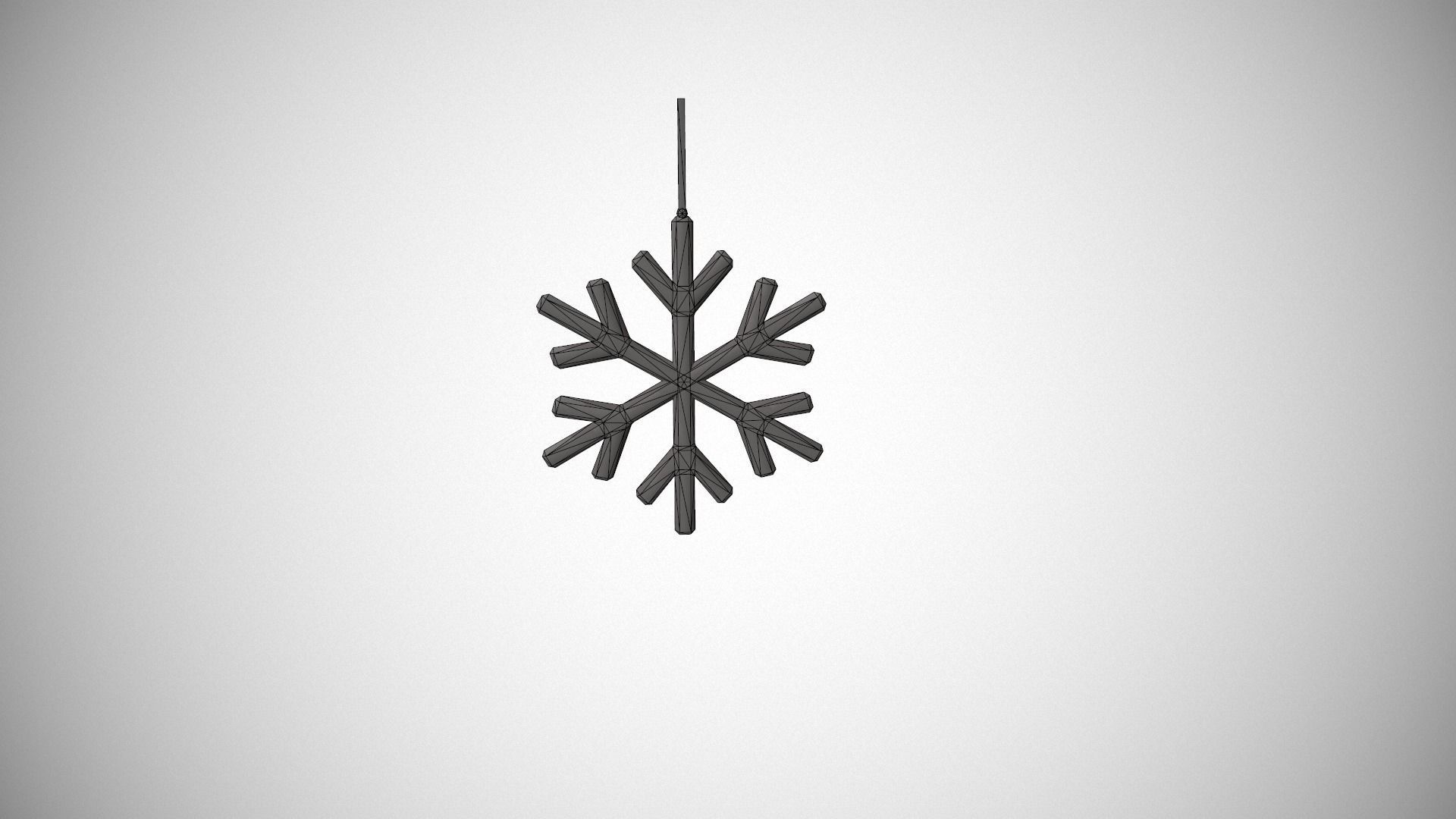 Gold Snowflake Decoration Low-poly 3D model_18