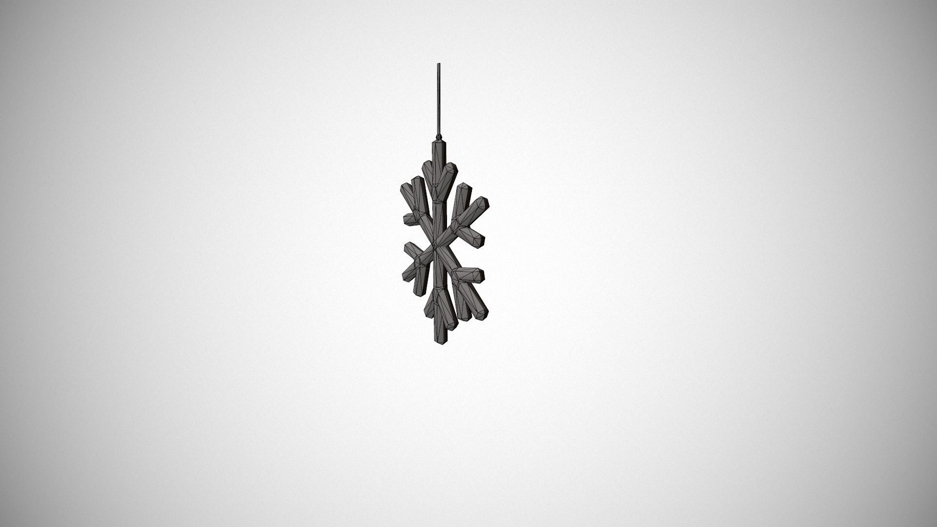 Green Snowflake Decoration Low-poly 3D model_22