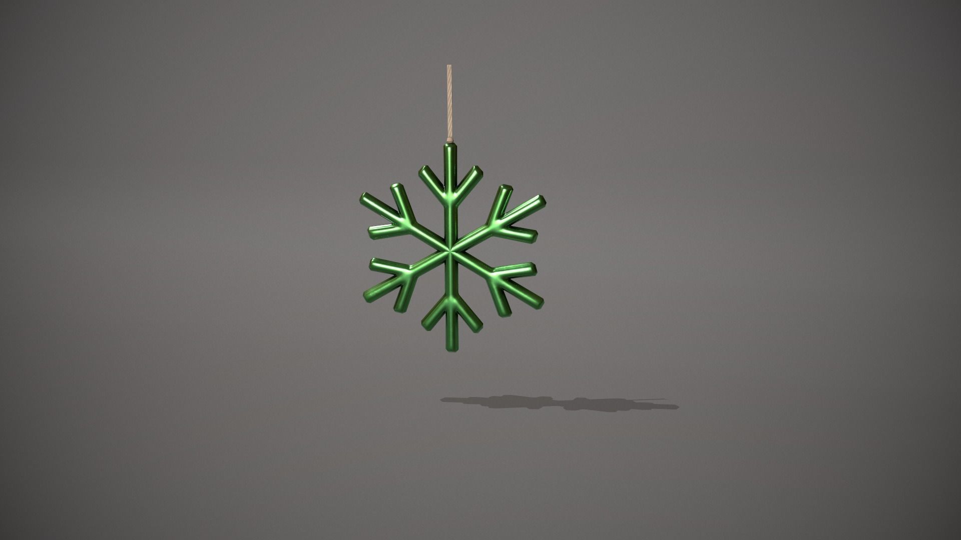 Green Snowflake Decoration Low-poly 3D model_11