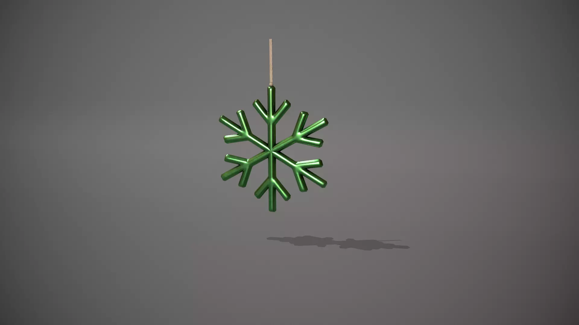 Green Snowflake Decoration Low-poly 3D model_0