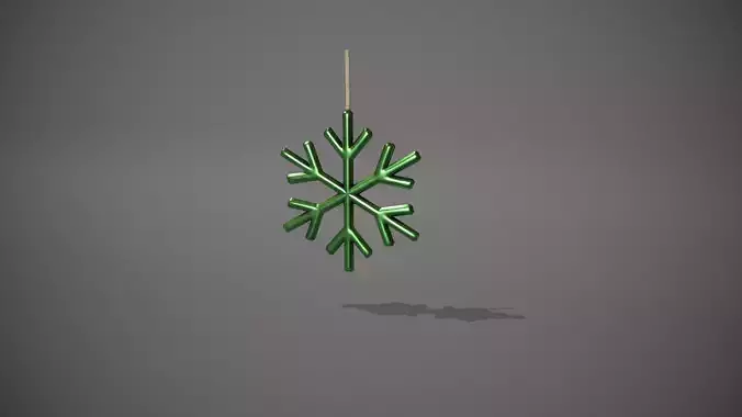 Green Snowflake Decoration Low-poly 3D model