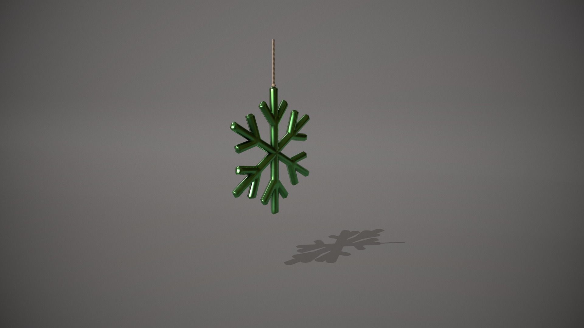 Green Snowflake Decoration Low-poly 3D model_2