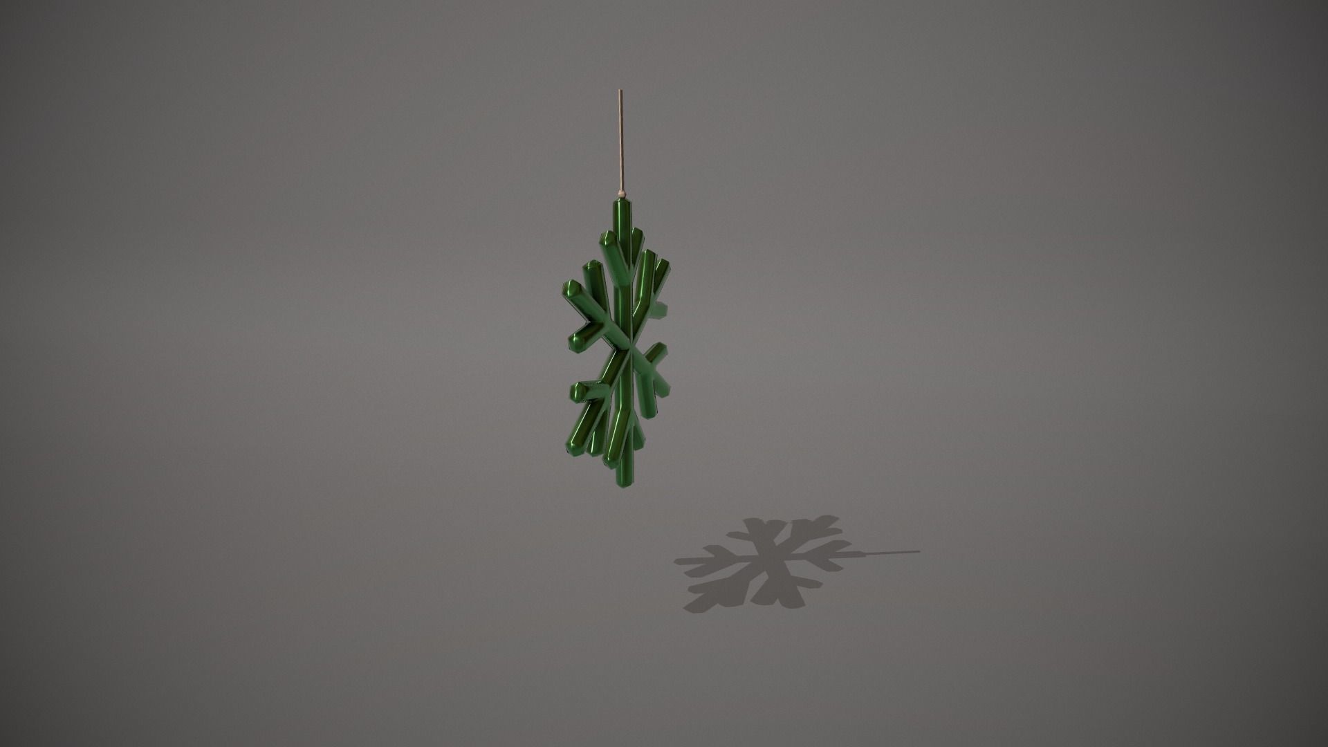 Green Snowflake Decoration Low-poly 3D model_8