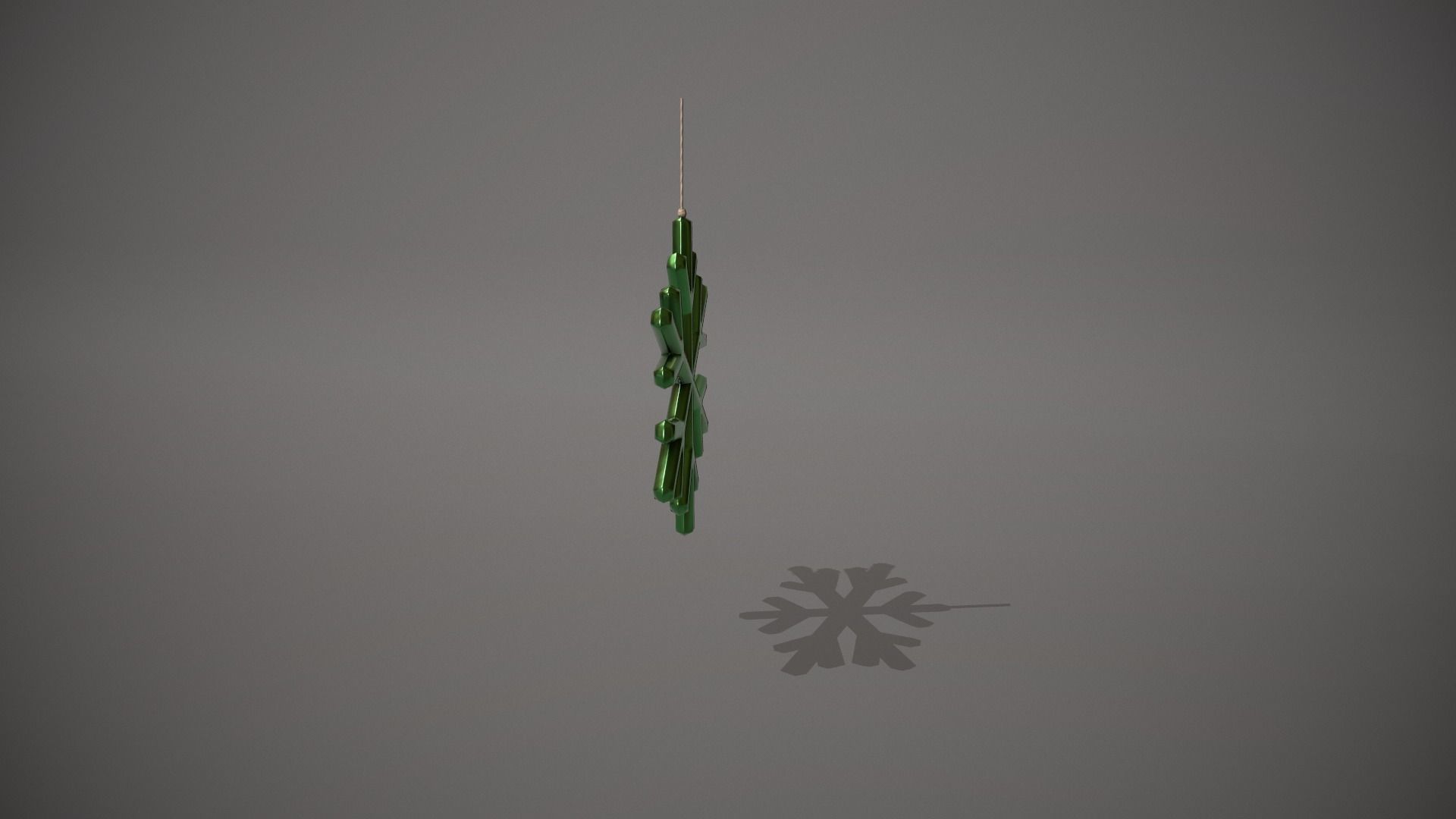 Green Snowflake Decoration Low-poly 3D model_3