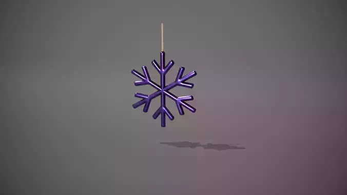 Purple Snowflake Decoration Low-poly 3D model