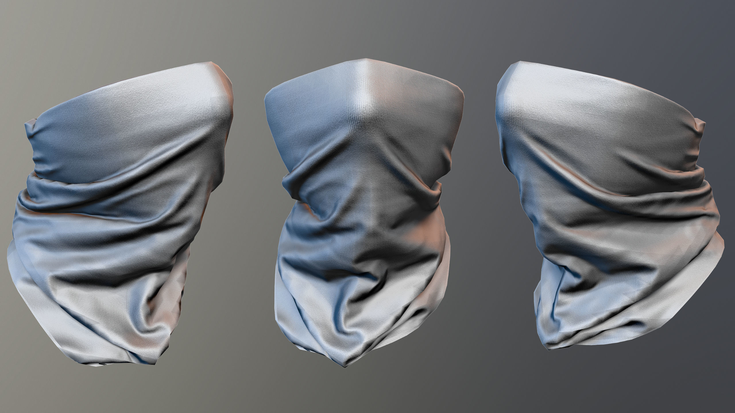 Low Poly PBR Neck Gaiter Low-poly 3D model_2