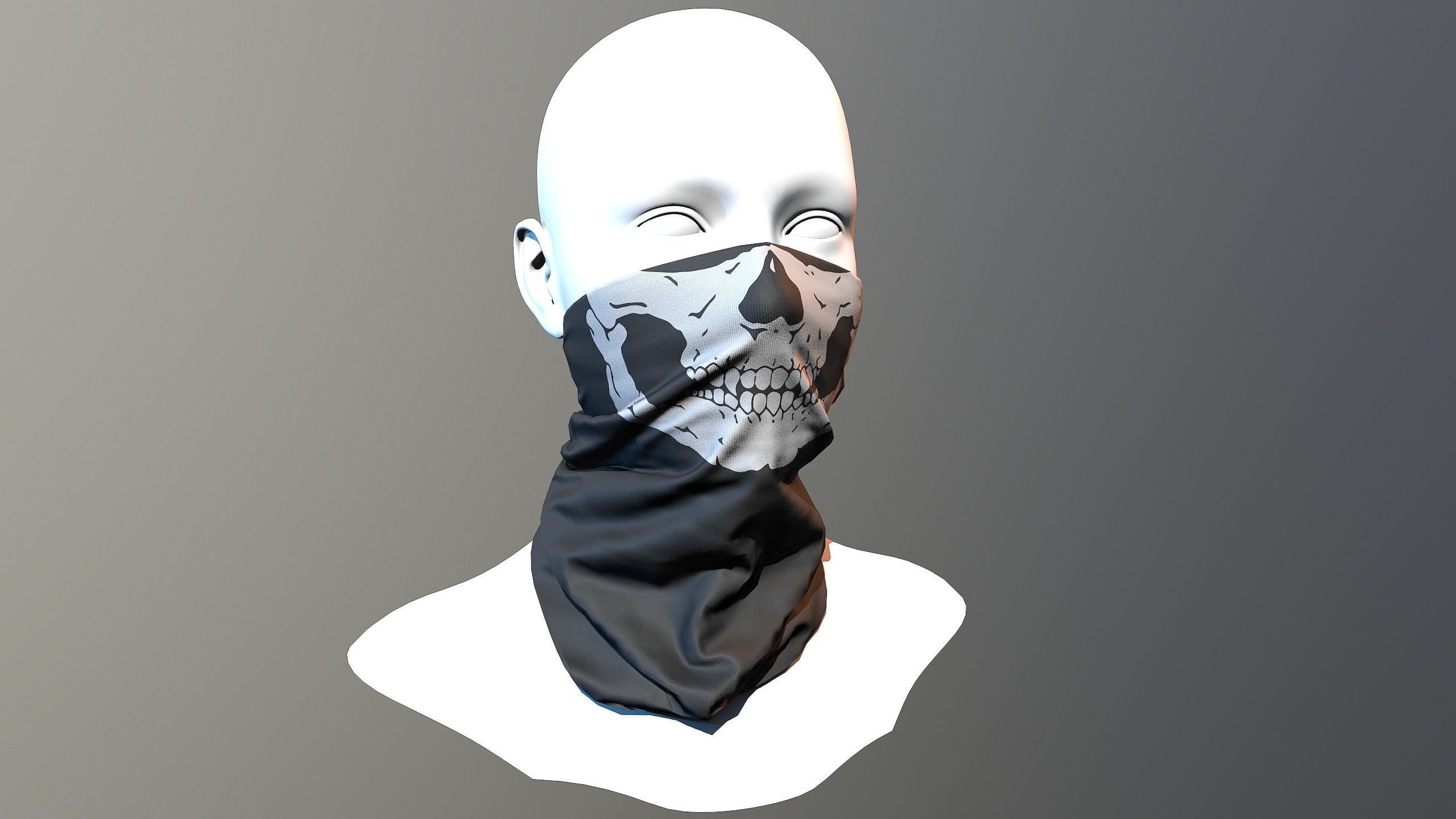 Low Poly PBR Neck Gaiter Low-poly 3D model_4