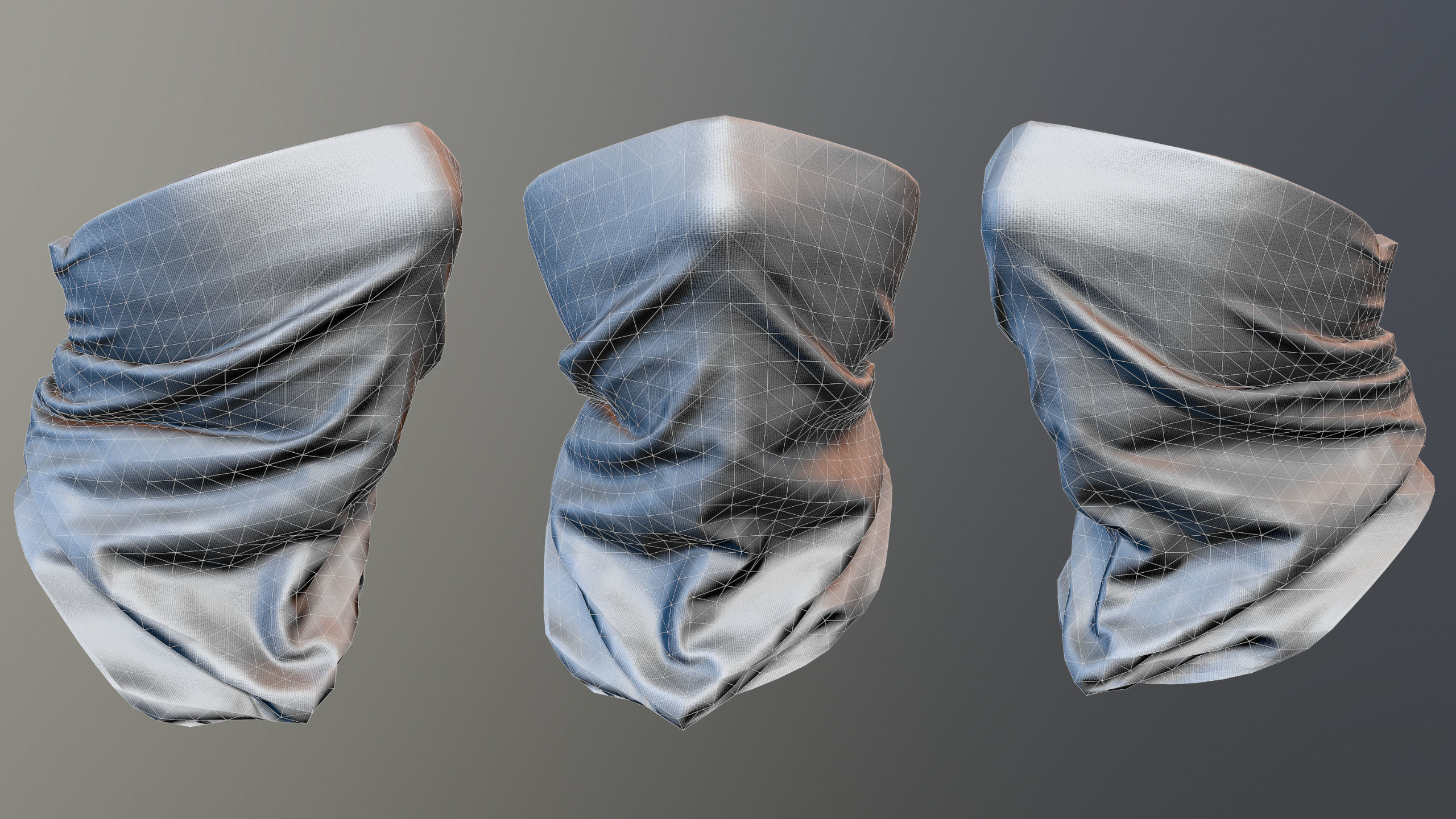 Low Poly PBR Neck Gaiter Low-poly 3D model_3