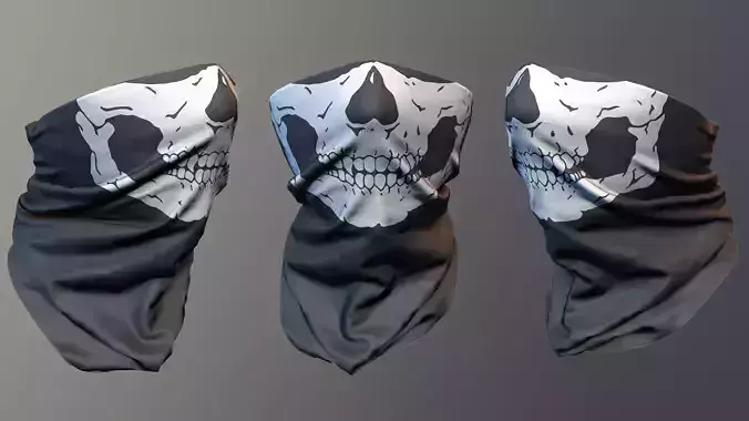 Low Poly PBR Neck Gaiter Low-poly 3D model