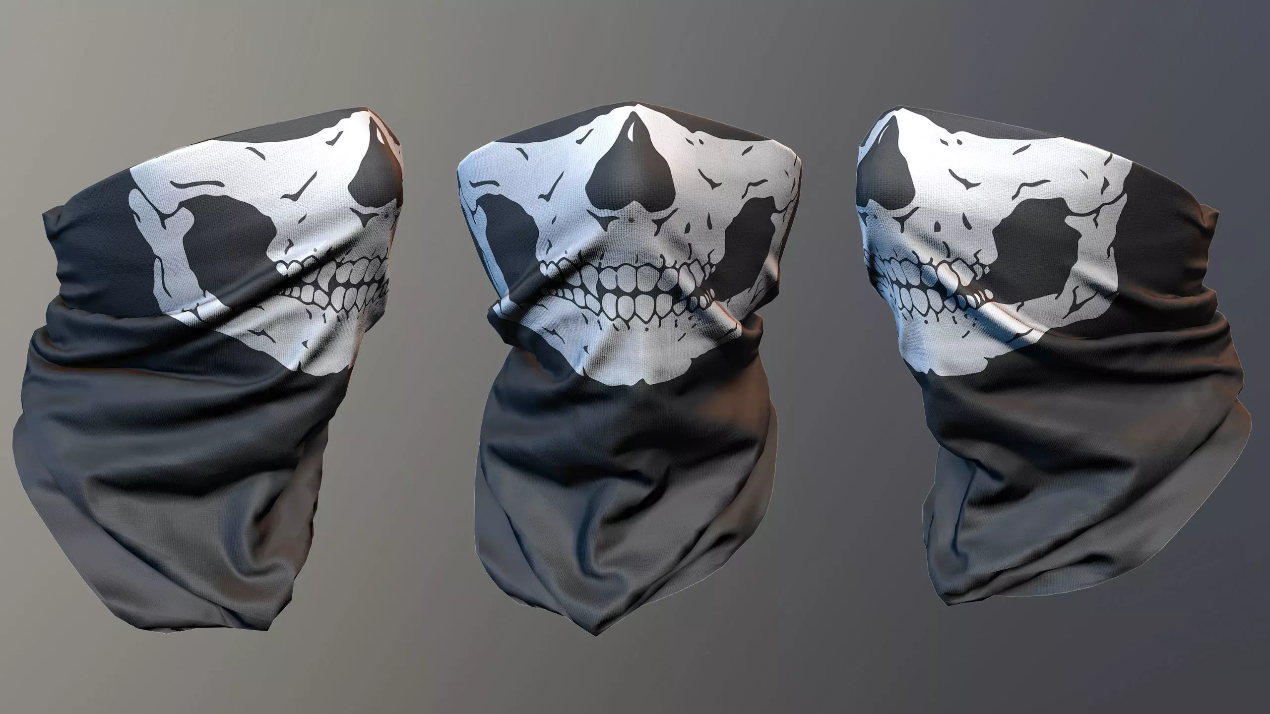 Low Poly PBR Neck Gaiter Low-poly 3D model_0