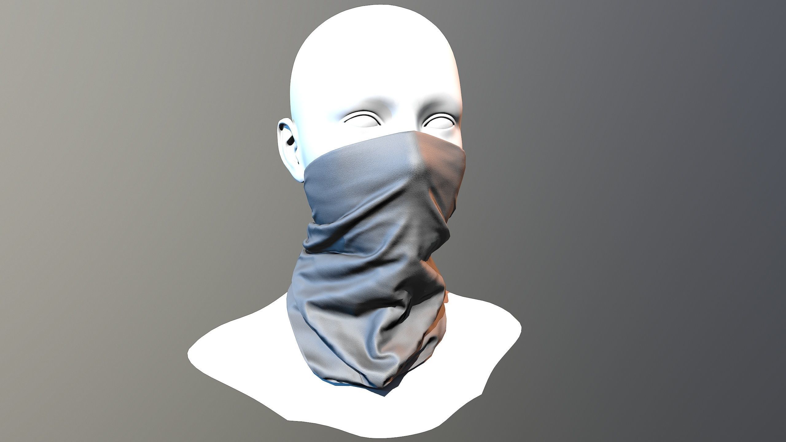 Low Poly PBR Neck Gaiter Low-poly 3D model_5