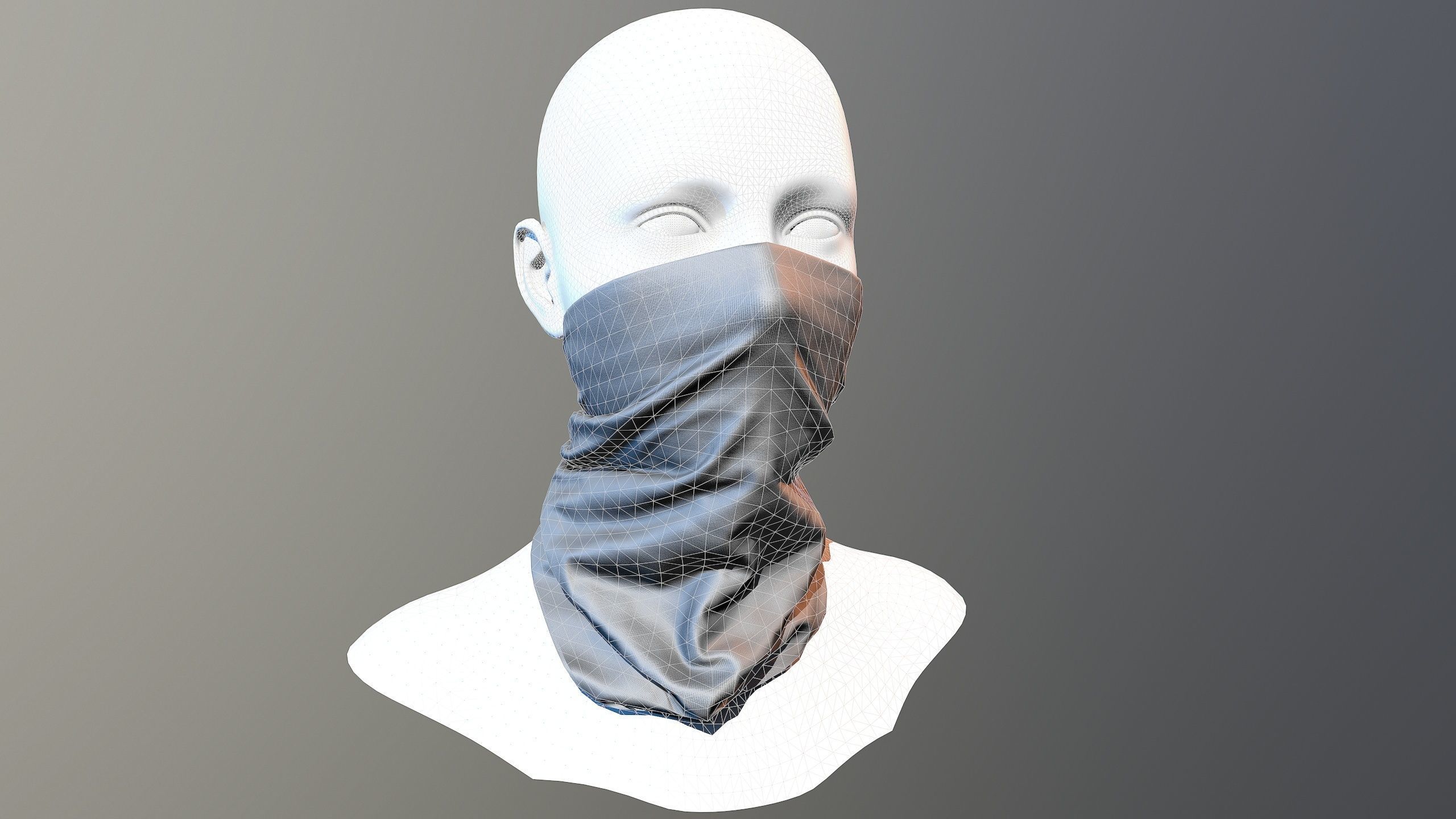 Low Poly PBR Neck Gaiter Low-poly 3D model_6