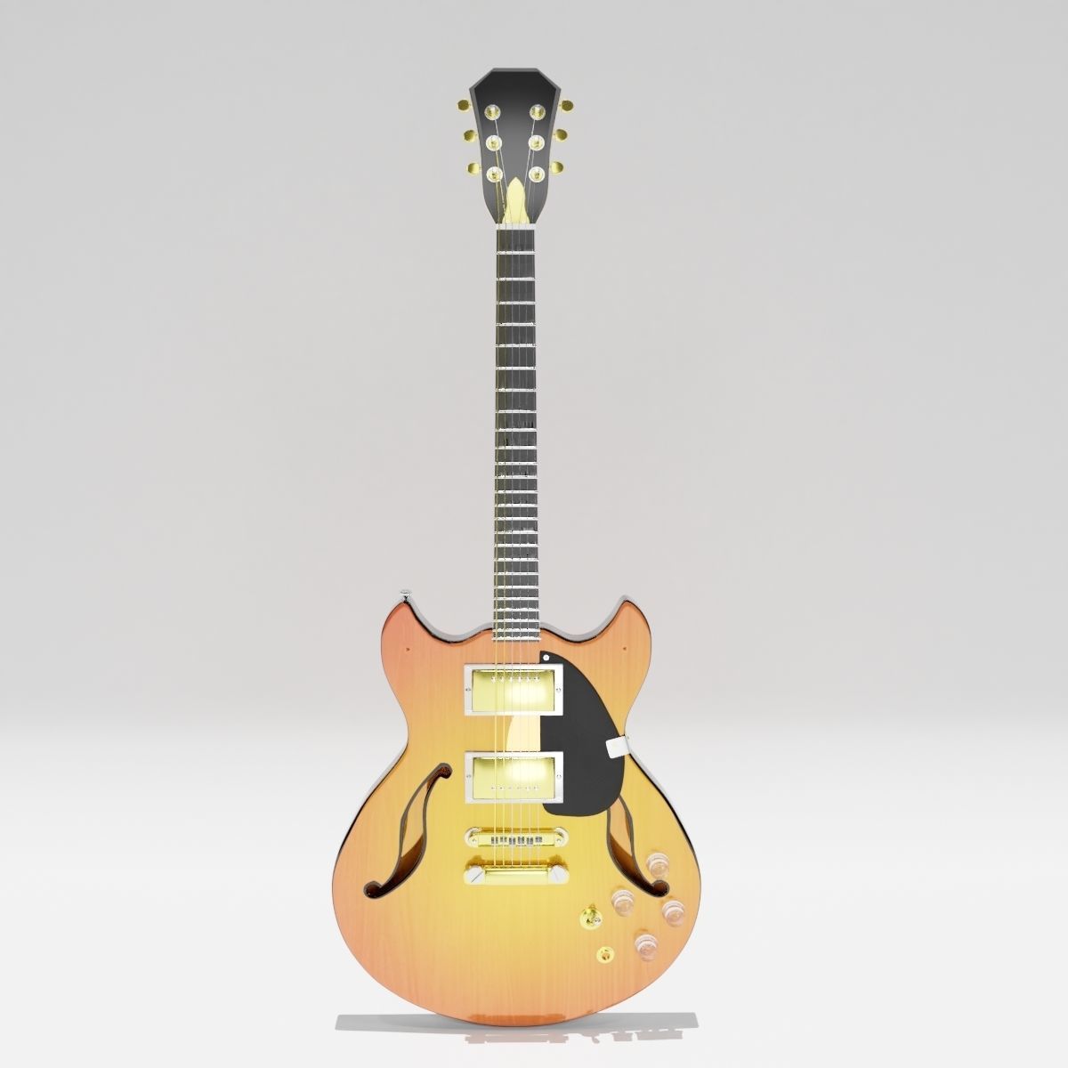 sunrise electric guitar 3D model_4