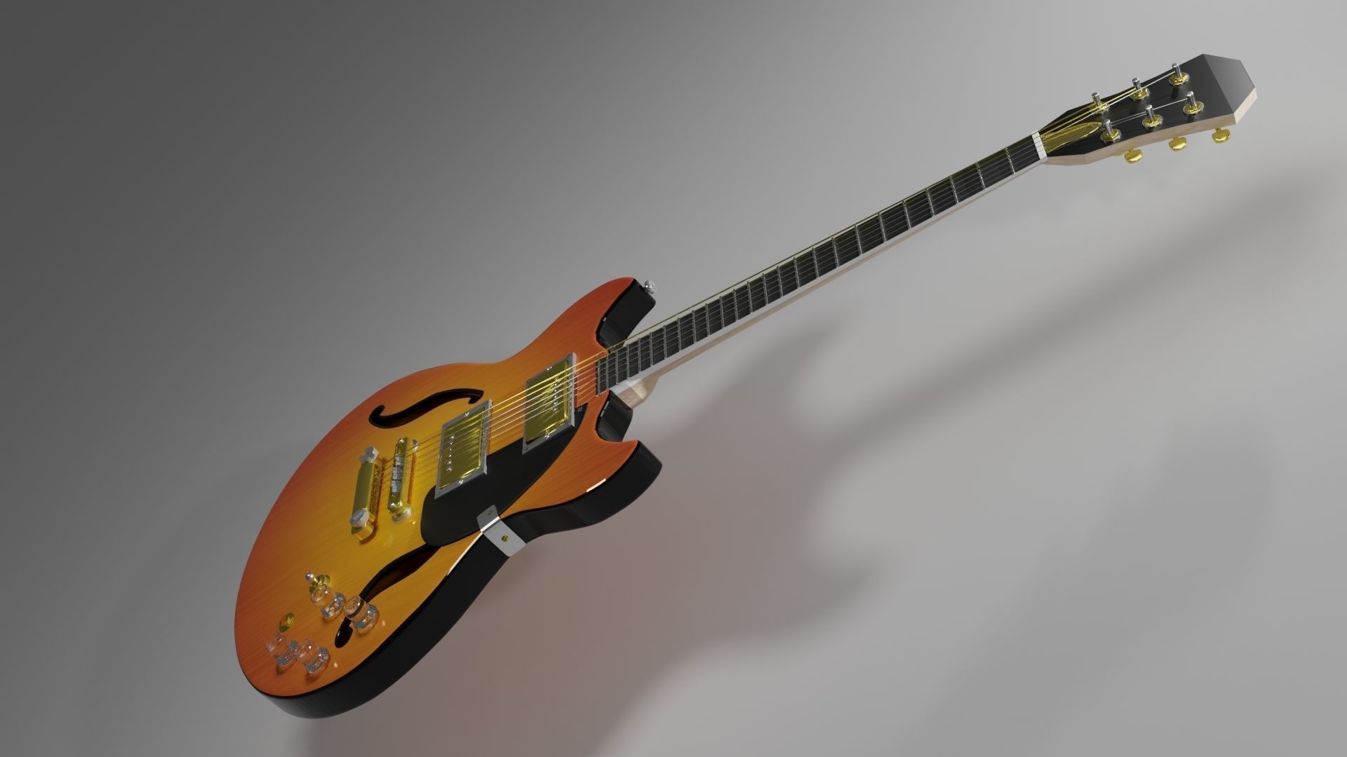 sunrise electric guitar 3D model_5