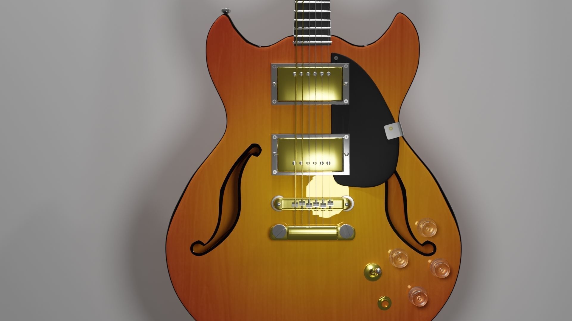 sunrise electric guitar 3D model_2