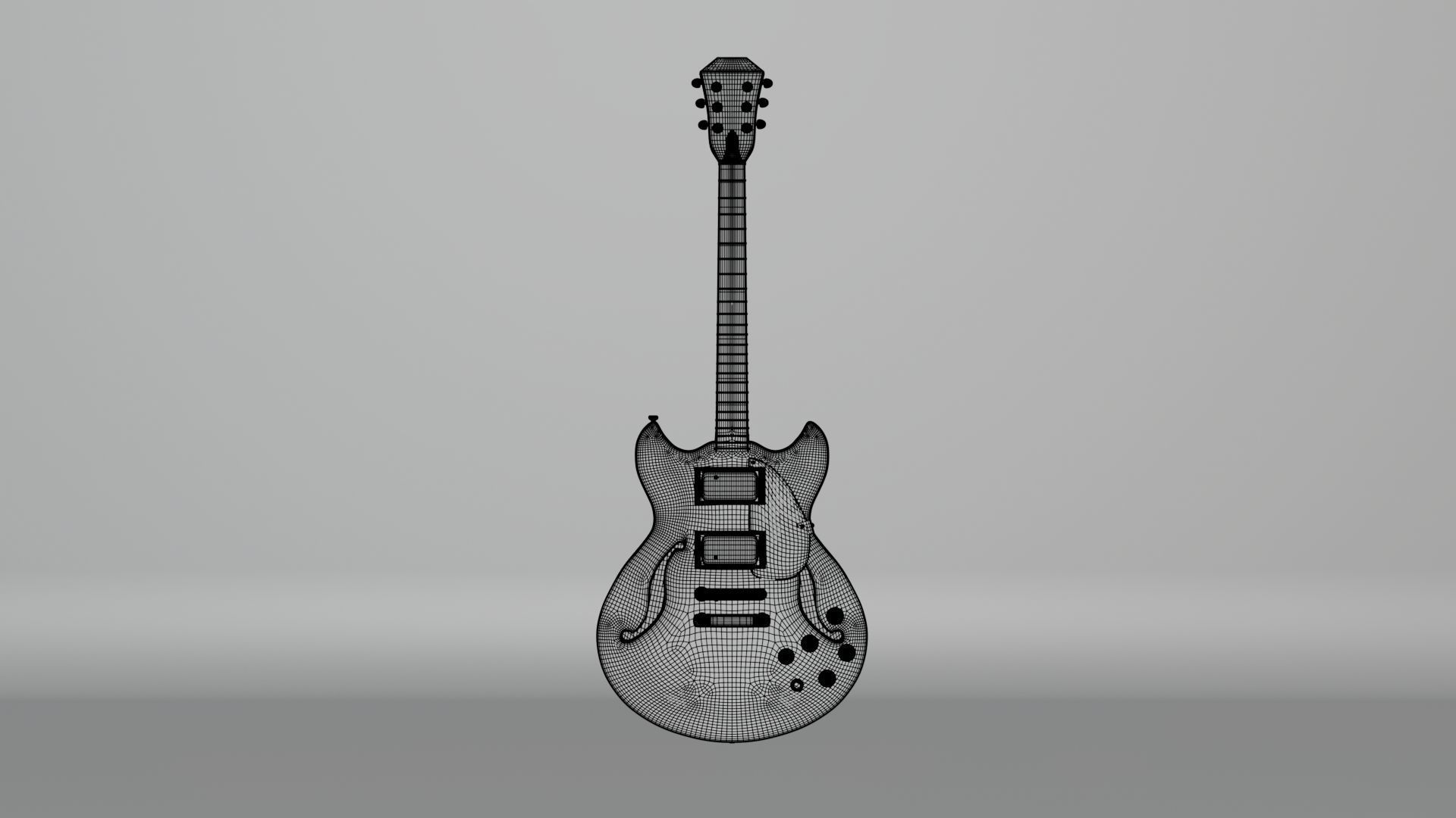 sunrise electric guitar 3D model_1
