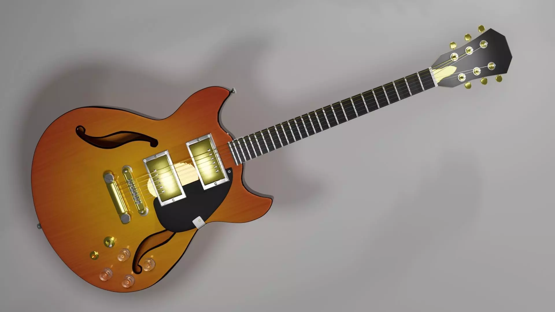 sunrise electric guitar 3D model_0