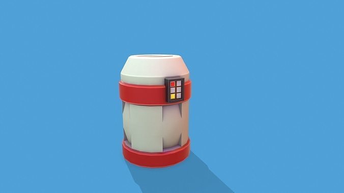 Stylized Sci-fi Barrel Low-poly 3D model