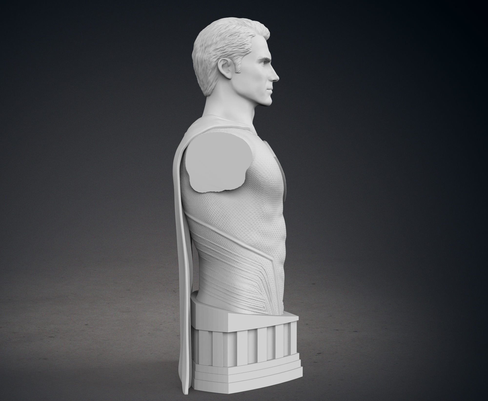 Superman - Man of Steel Bust 3D print model_7