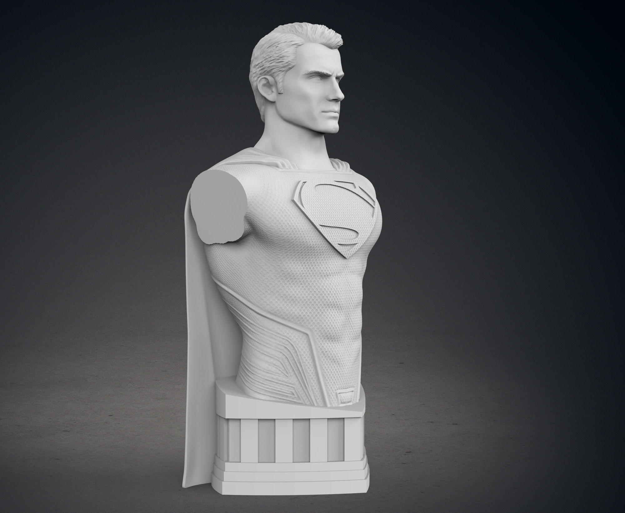 Superman - Man of Steel Bust 3D print model_8