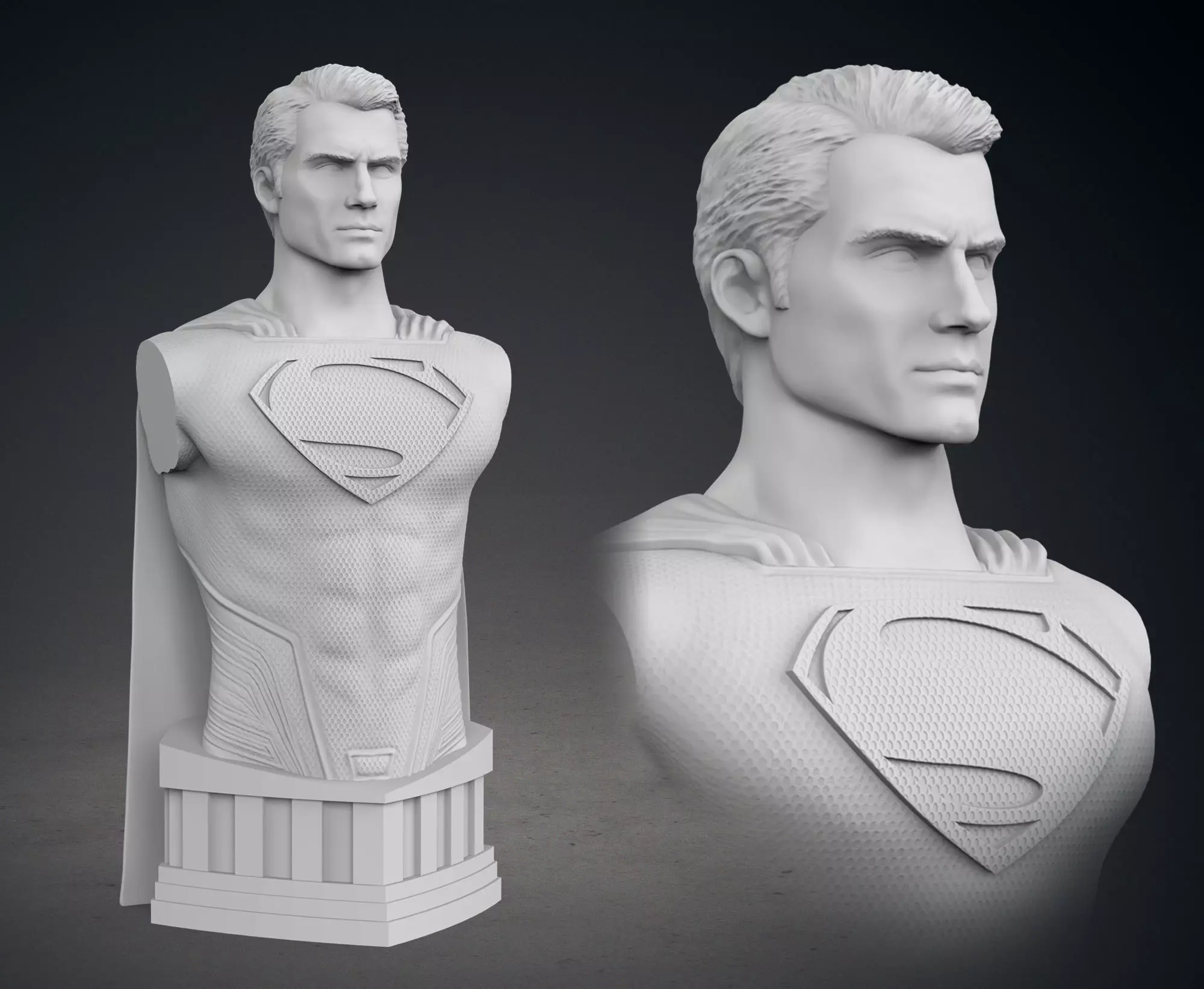 Superman - Man of Steel Bust 3D print model_0