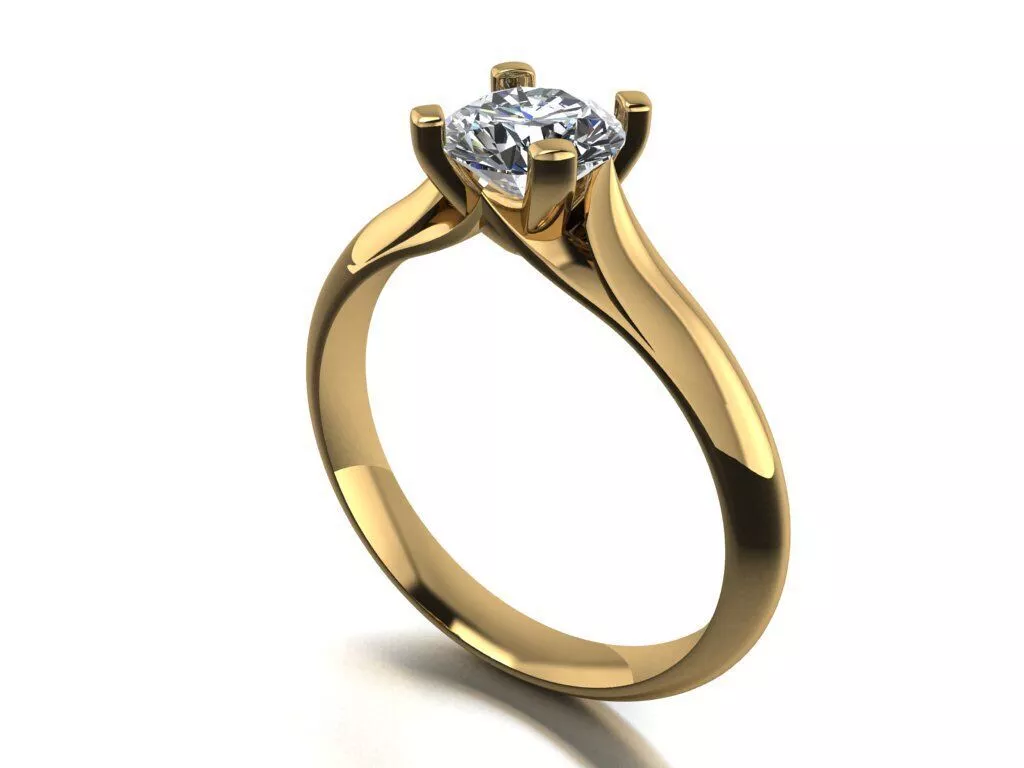 One stone ring 425 Free 3D print model