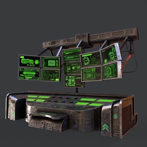 Sci-Fi Consolo Computer Base 6  Low-poly 3D model