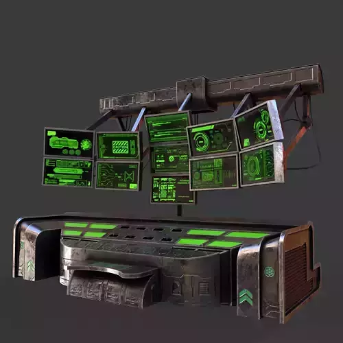 Sci-Fi Consolo Computer Base 6  Low-poly 3D model