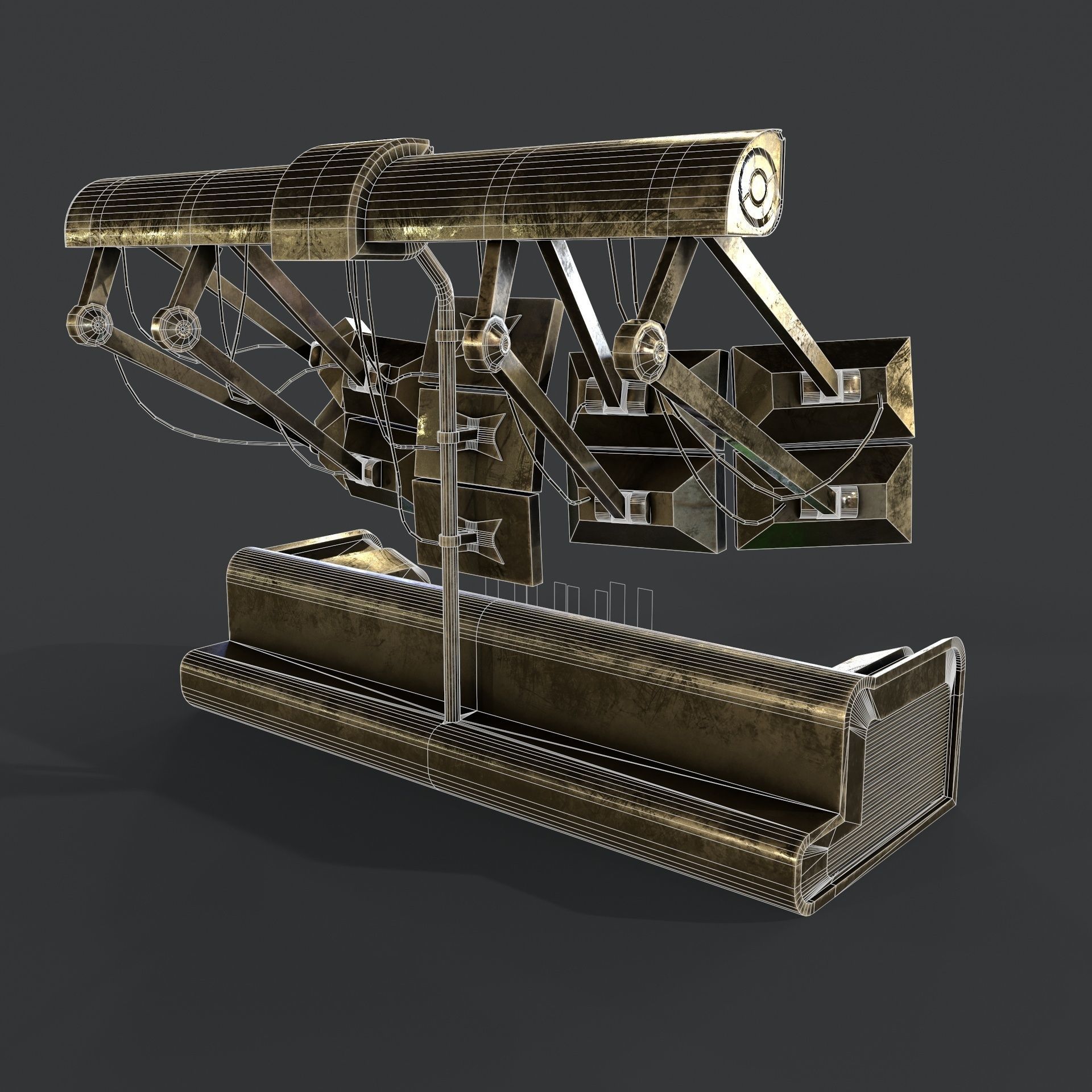 Sci-Fi Consolo Computer Base 6 Low-poly 3D model_18