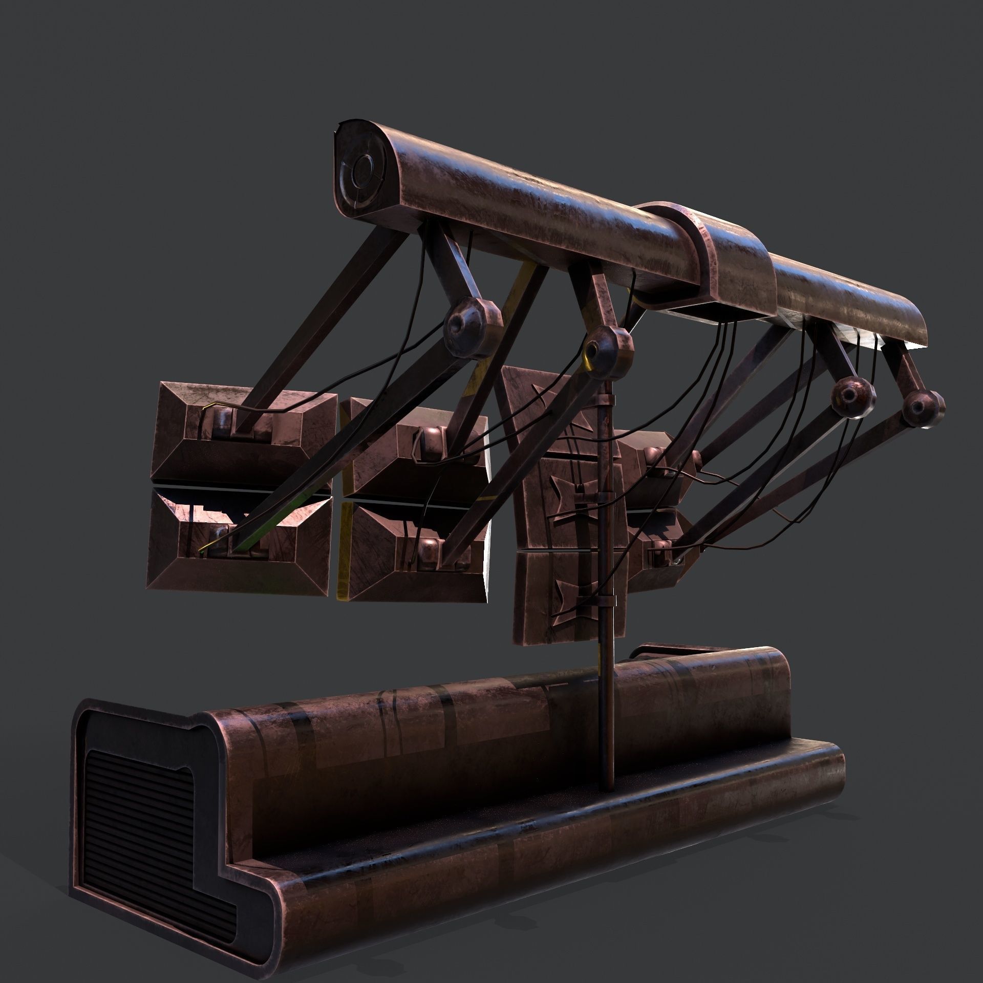 Sci-Fi Consolo Computer Base 6 Low-poly 3D model_5