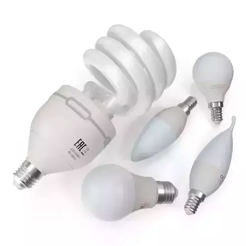 Energy-saving lamps set 3D model