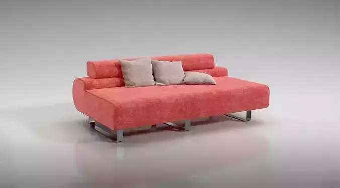 Armless Red Couch