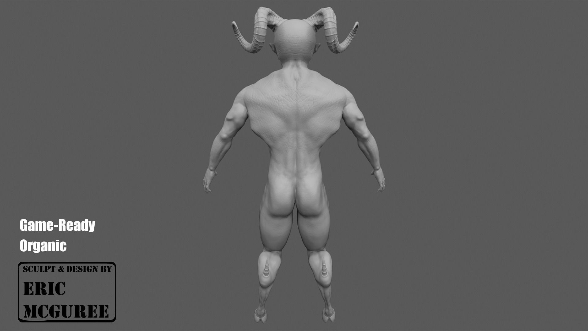 Satir male goat with horns Low-poly 3D model_9
